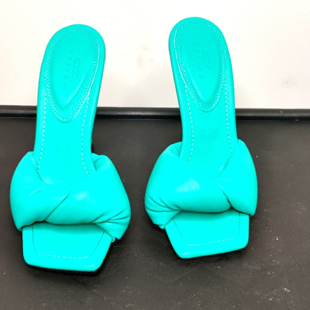 ASO Design Teal Pillow Mules